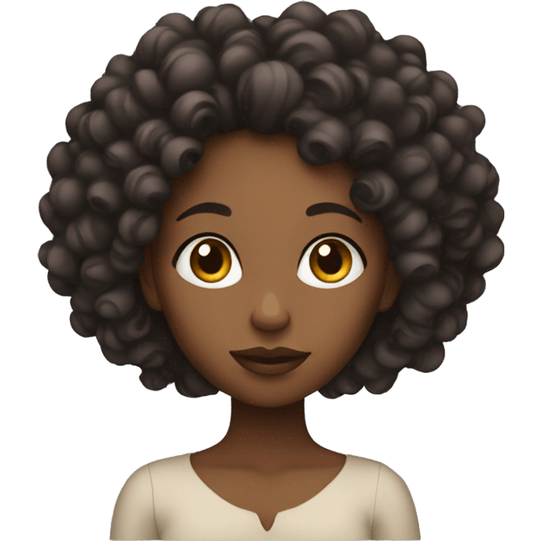 Black women with curls thinking emoji