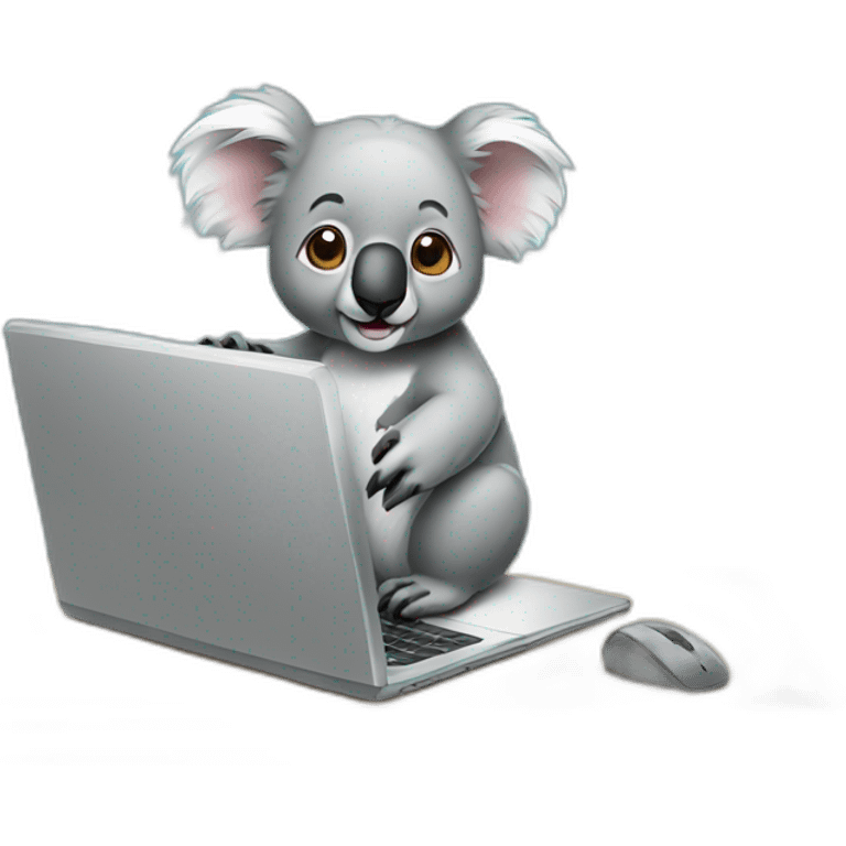 koala working with laptop emoji