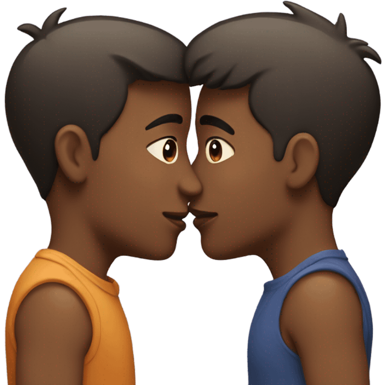 Gay couple kissing size difference emoji