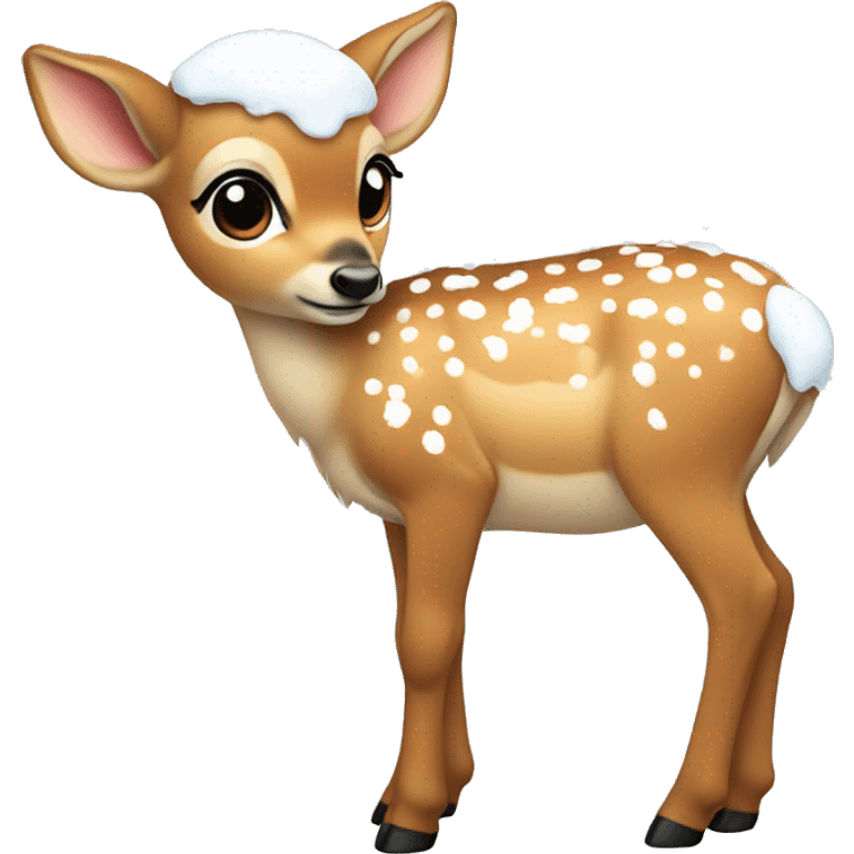 fawn with snow on it’s back  emoji