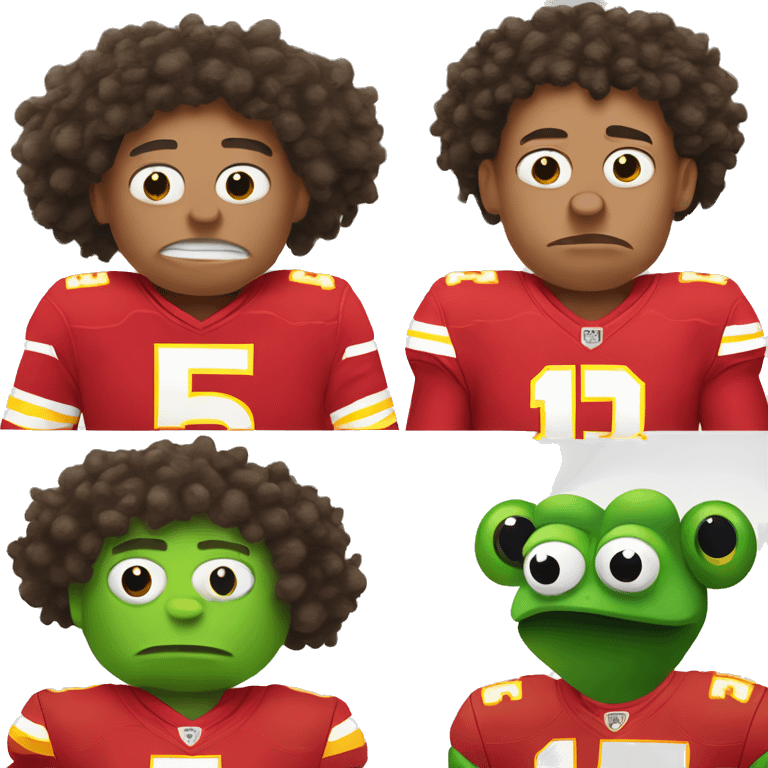 Sad Patrick Mahomes Kermit the Frog emoji