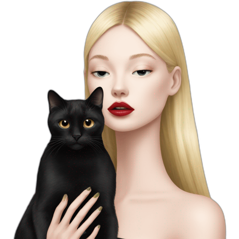 Balenciaga girl kisses black cat emoji