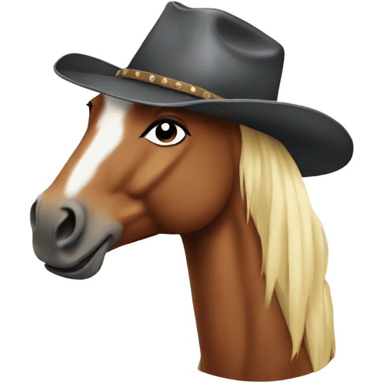 Horse wearing a cowboy hat  emoji