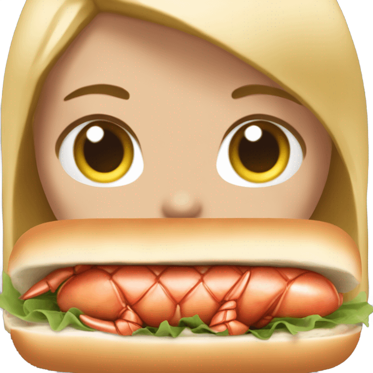 Lobster roll with face ￼ emoji