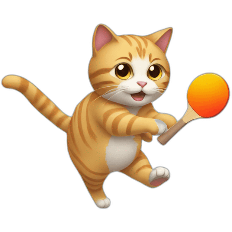 Cat playing ping pong emoji