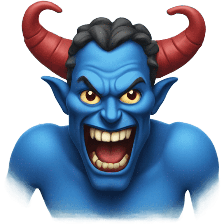 Blue Satan on a T-shirt  emoji