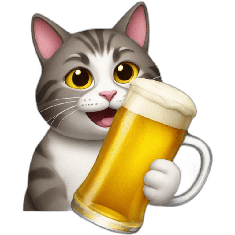 Cat whit beer emoji