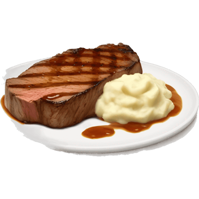 steak with mashed potatoes and gravy emoji