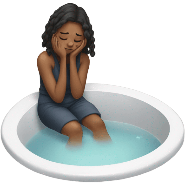 Sad women on the bathroom  emoji