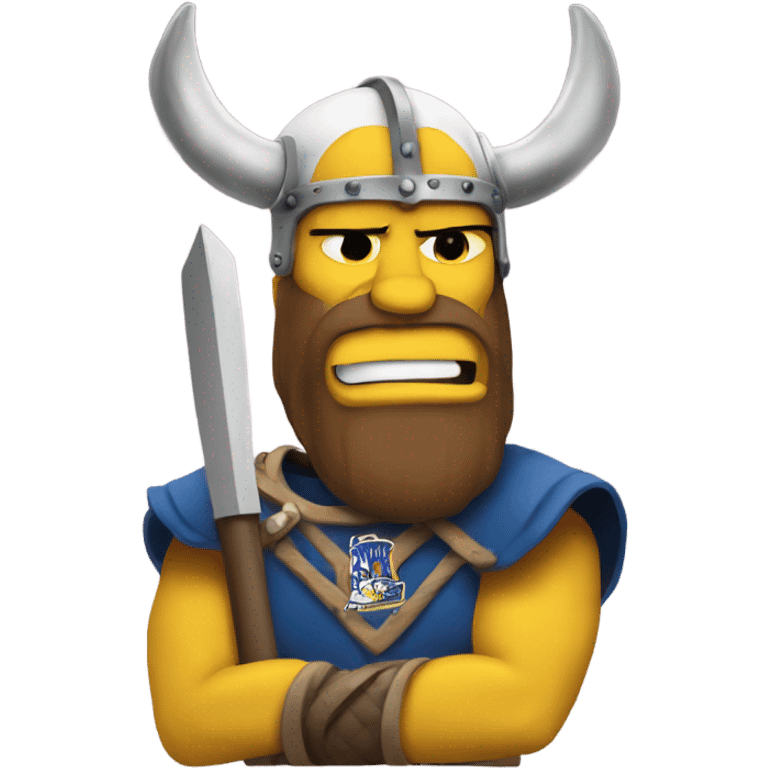 Homer as a Viking fan emoji