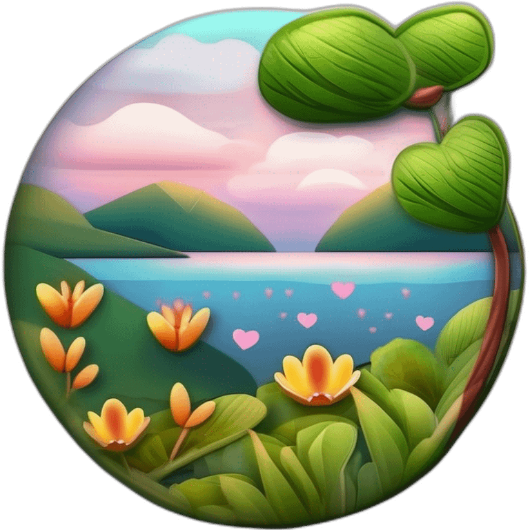 lindo lago do amor emoji