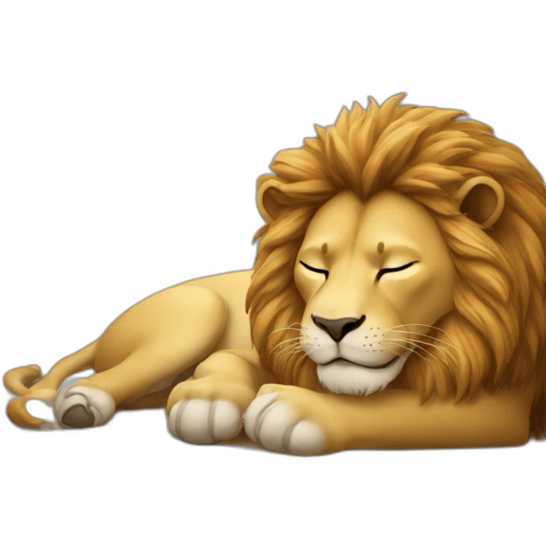 Lion using mobile while sleeping emoji