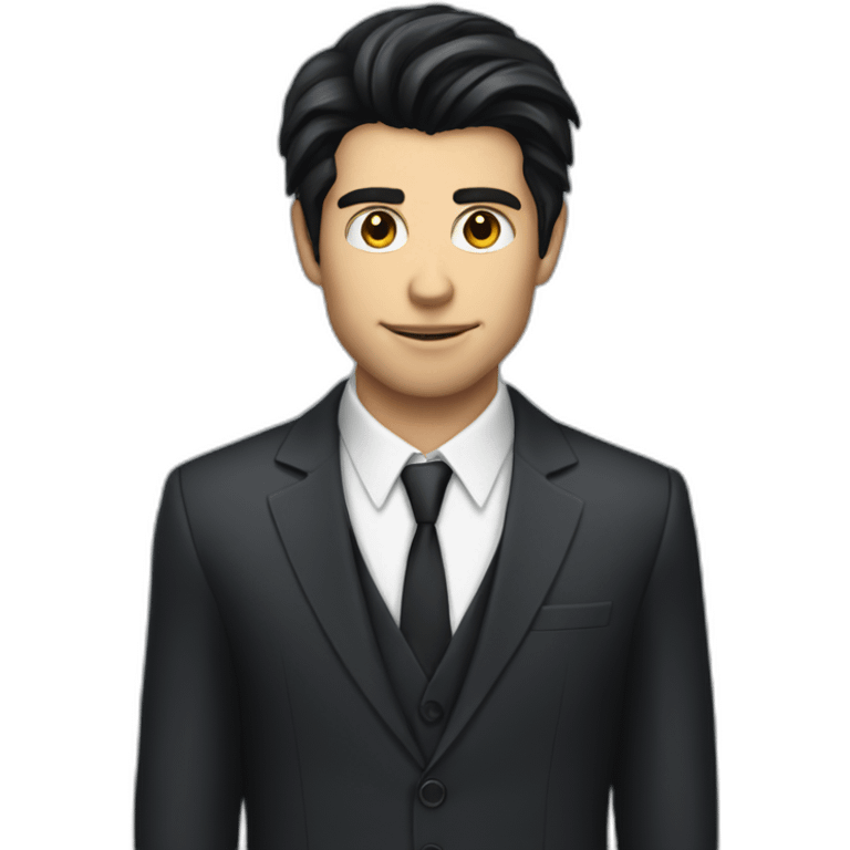 dark haired giga chad in suit emoji