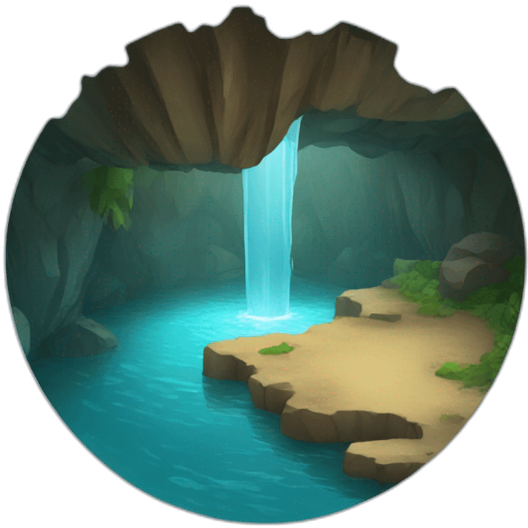 logo with water in a cave emoji