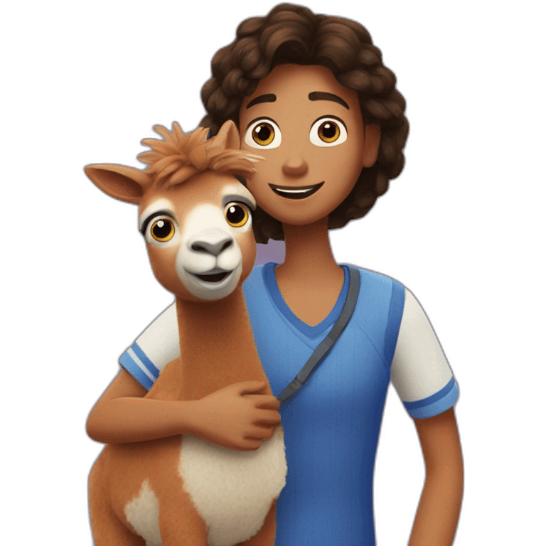 finding dory holding a llama emoji