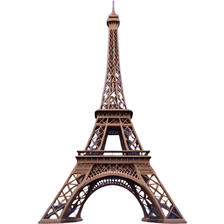 Cinematic Realistic Eiffel Tower Landmark Emoji, featuring the iron lattice structure illuminated against a twilight Parisian sky emoji