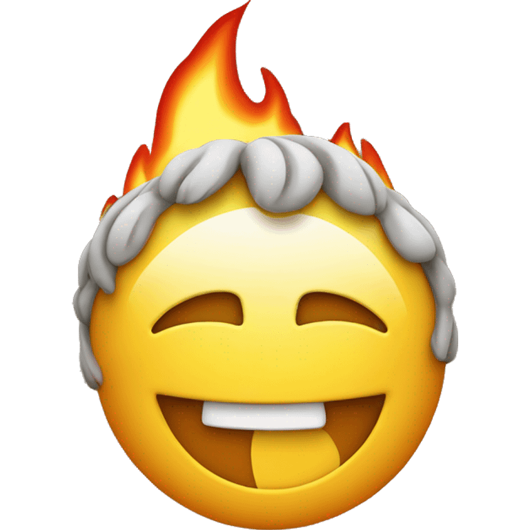 Smiley with flames coming out ears emoji