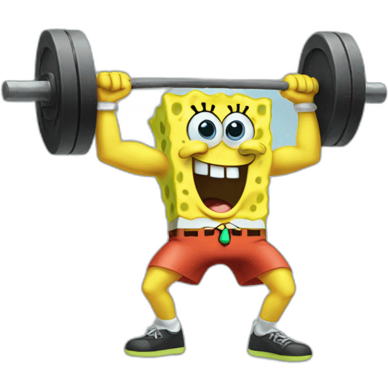 SpongeBob lifting weights emoji