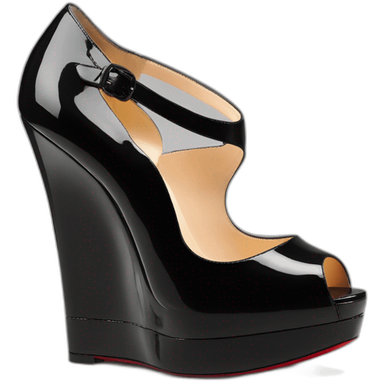 Platform wedges louboutin black classic emoji