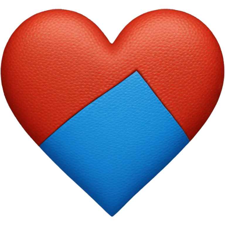 Half red half blue heart emoji