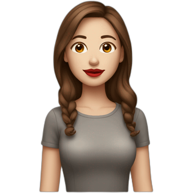 girl with red lips and brown hair emoji