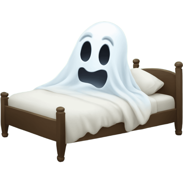 Ghost sleeping in bed emoji