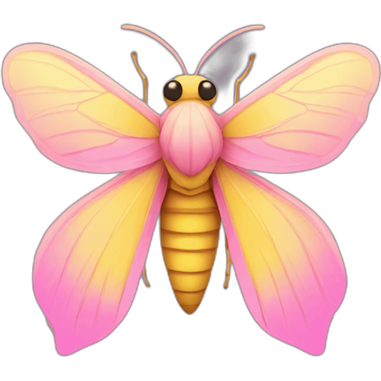 pink yellow　moth insect emoji