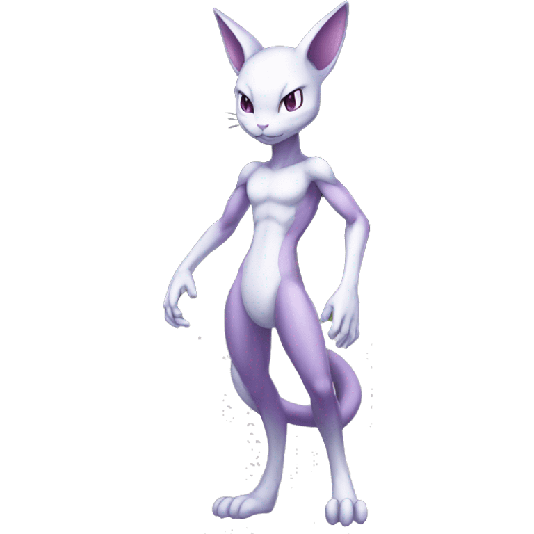 Anthro Mewtwo-Pokémon full body emoji