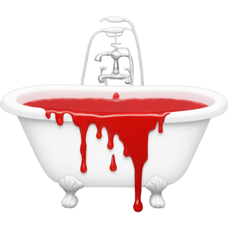 red water dripping from bath tub emoji