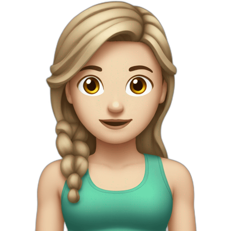 white girl with brown hair working out emoji