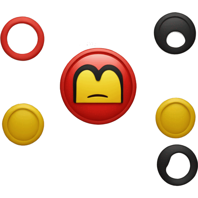 A black and red rectangle with a medium sized yellow circle in the middle emoji