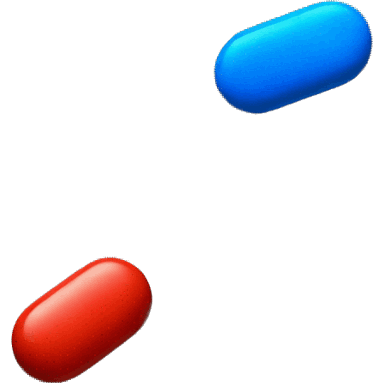 small red pill laying next to a small blue pill emoji