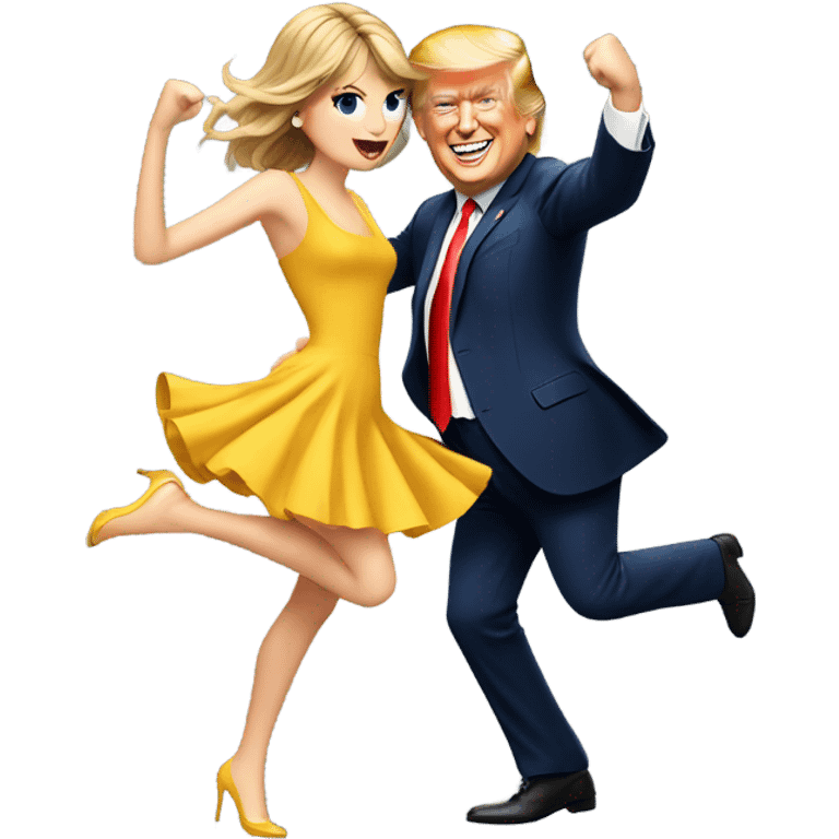 Trump and Taylor Swift dancing emoji