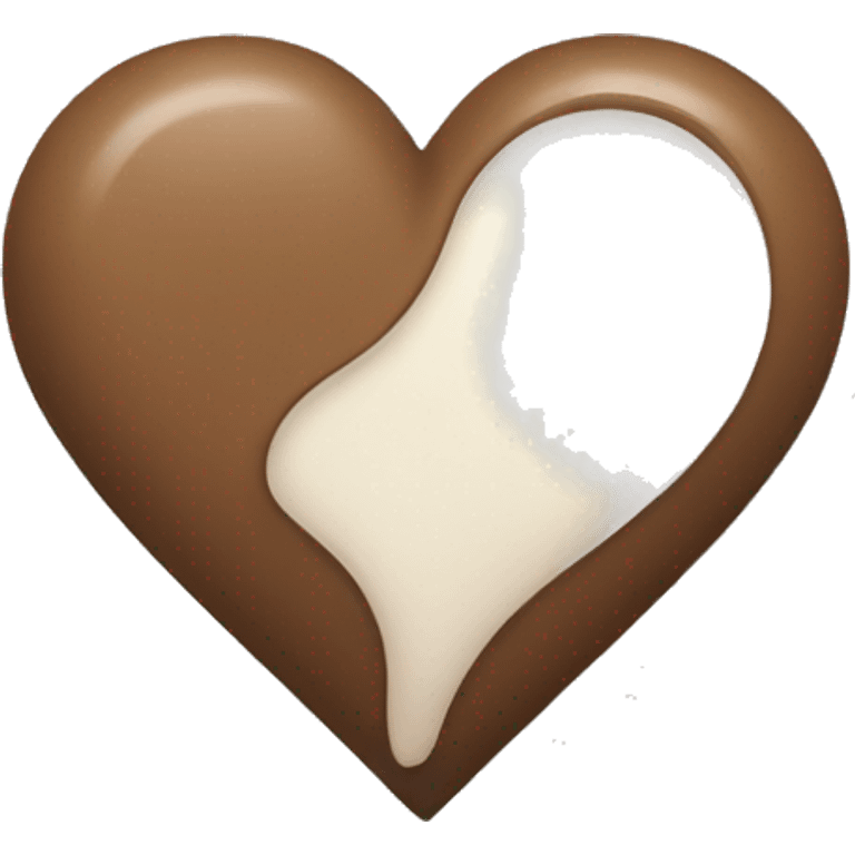 Half brown half white heart emoji