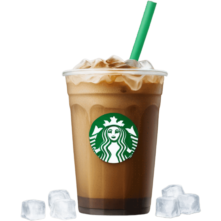 Starbuck ice coffee with ice cubes emoji