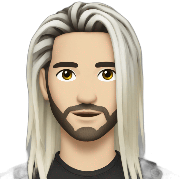 Bill Kaulitz highlights with hair down emoji