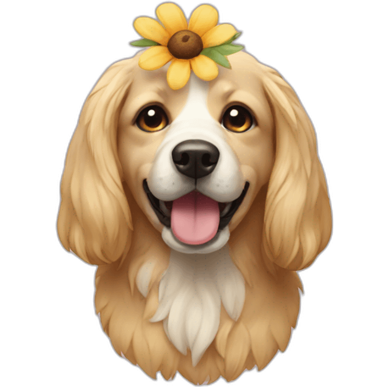 Flower dog emoji