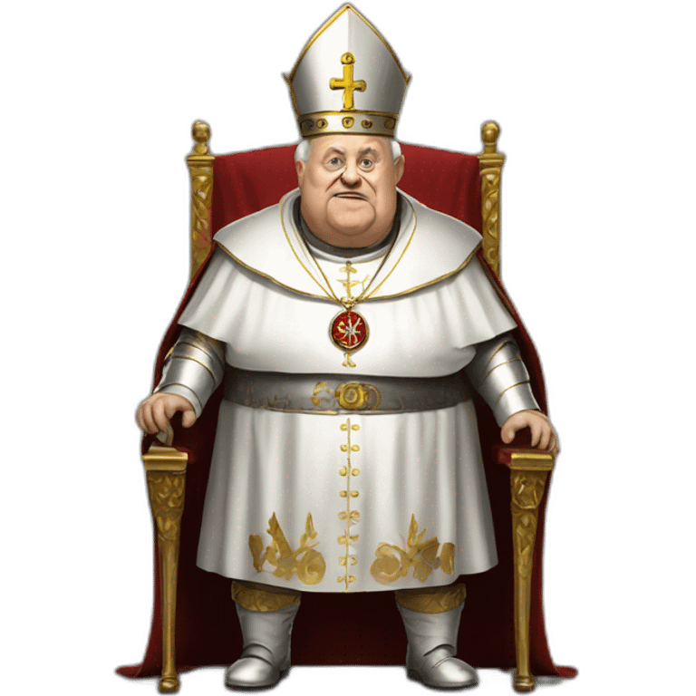 a fat and old pope wearing a heavy metal oufit emoji