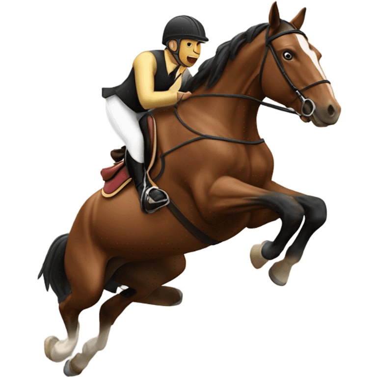 Horse jumping with a person emoji