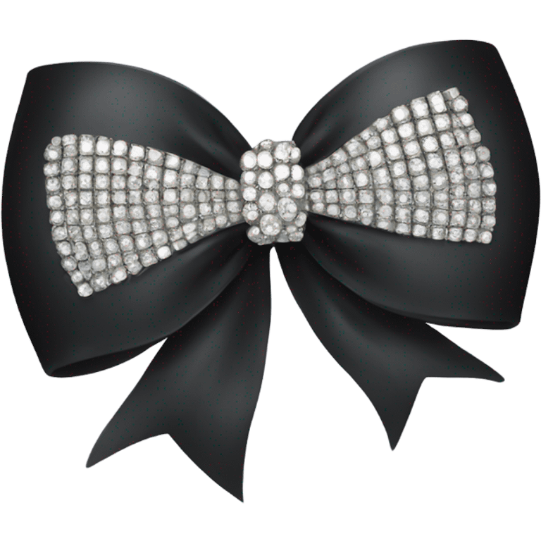 Elegant black bow with rhinestones  emoji