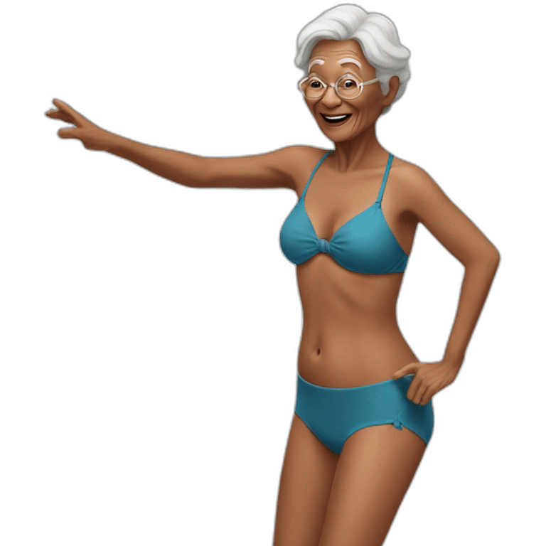 old woman bikini dancing emoji