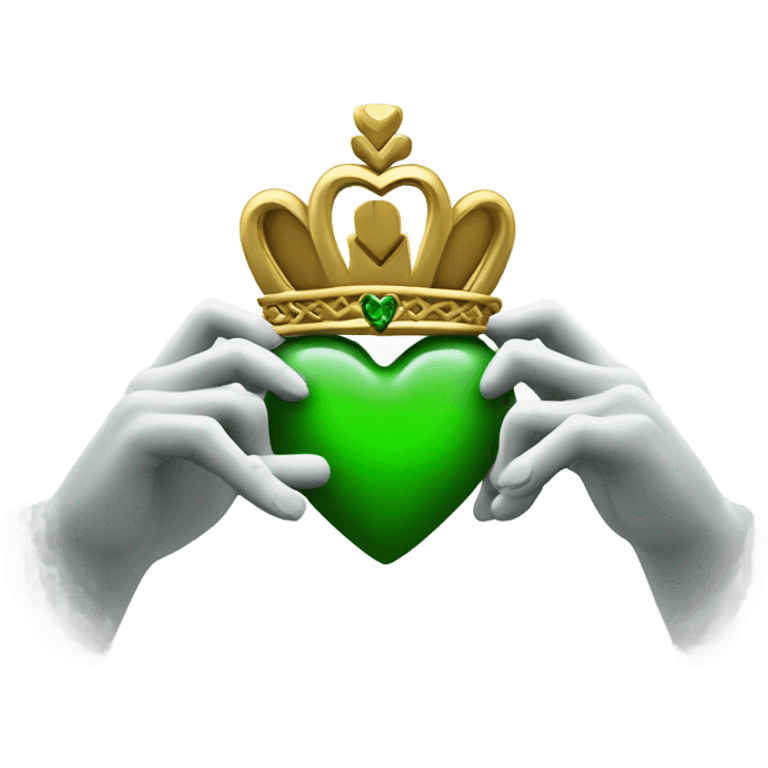 Claddagh with green heart emoji