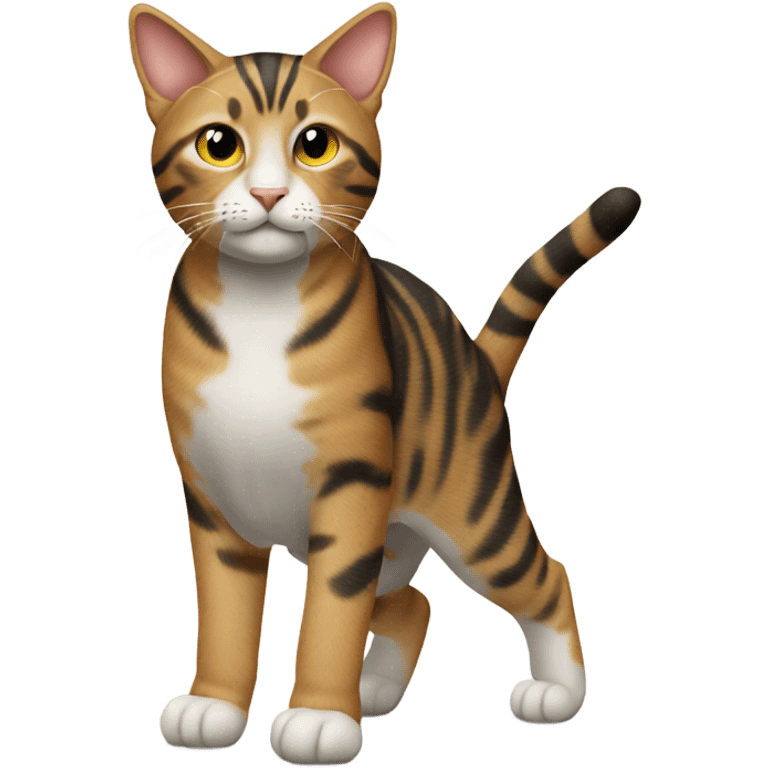 Tabby cat full body with three legs  emoji