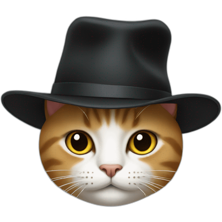 a cat with a black hat emoji