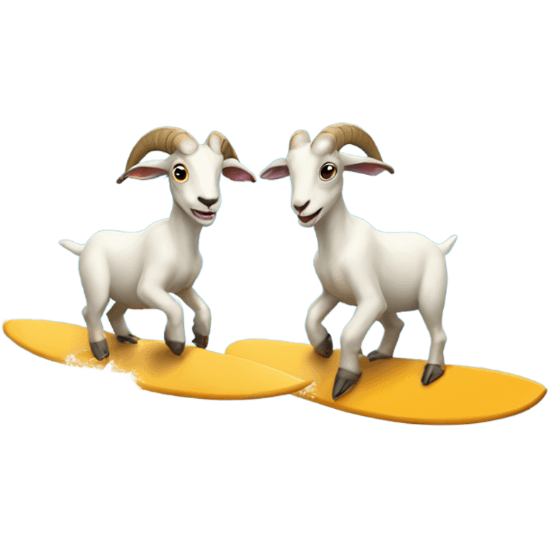 Two sea goats surfing  emoji