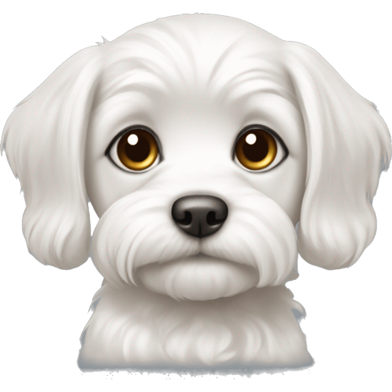 Maltese puppy with long ears and a short-cropped muzzle emoji