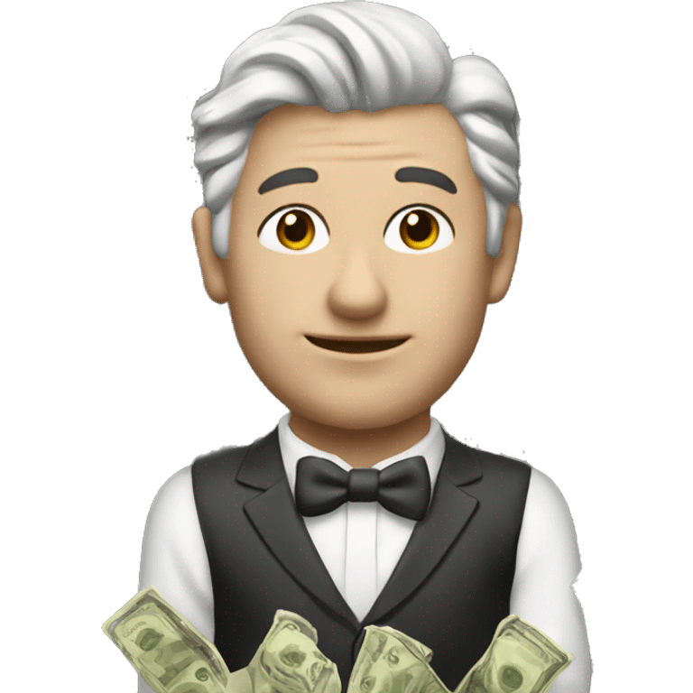 photorealistic aristocrat with money bag in his hands emoji