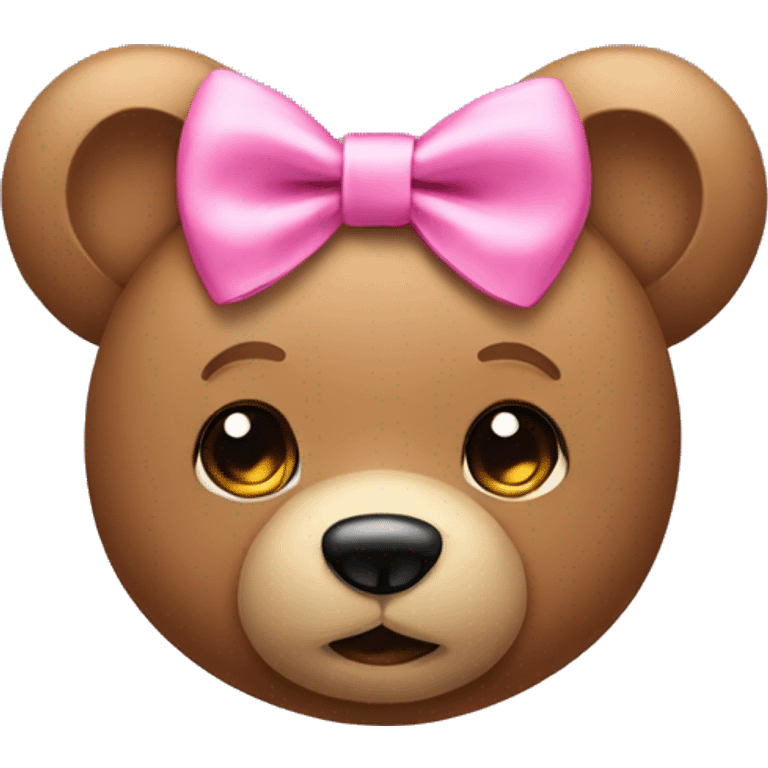 Teddy bear with pink bow  emoji