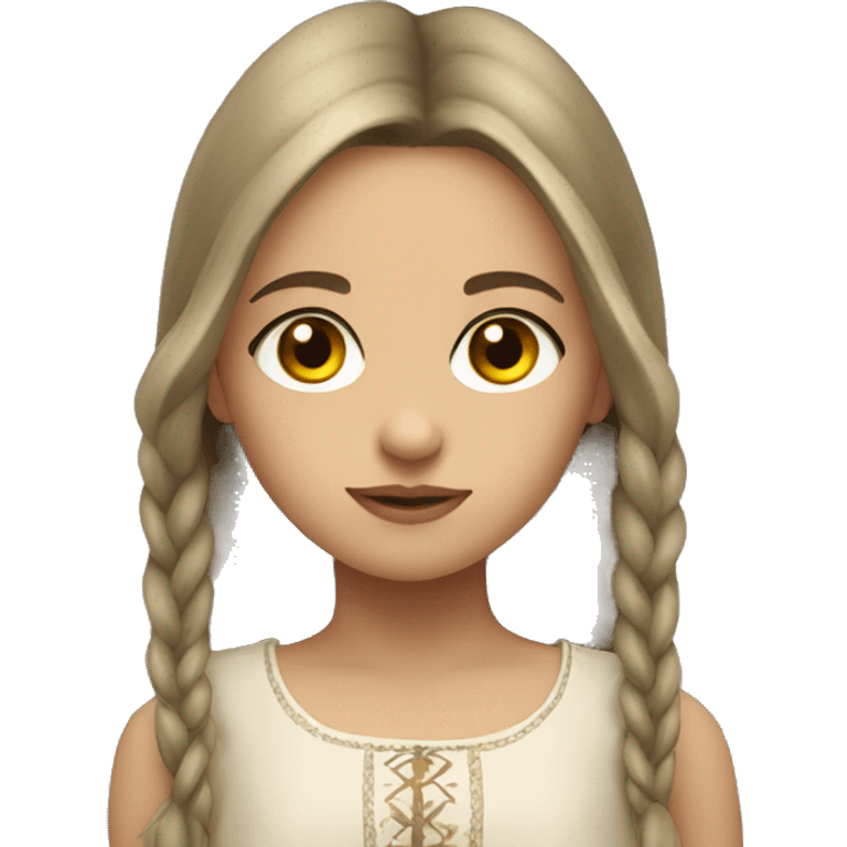 slavic girl with hazel eyes look from side emoji