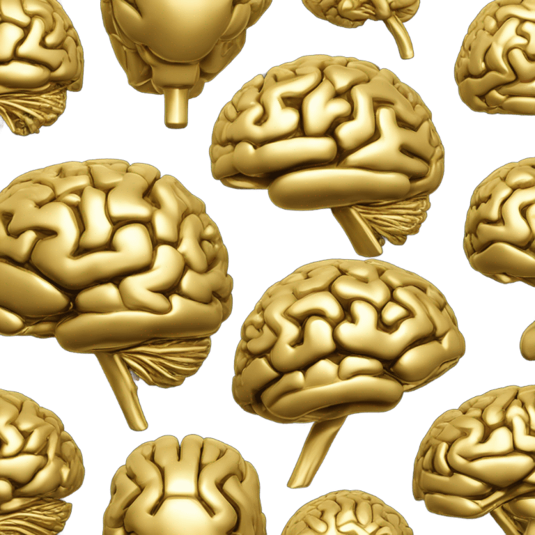 Gold metallic brain  emoji